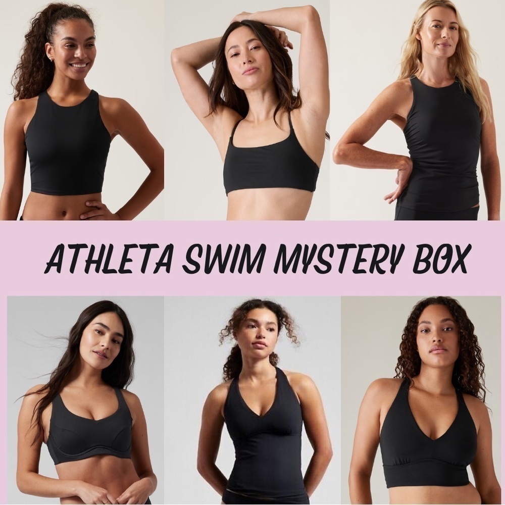 NWT! 3 Black Athleta Mystery Swim Tops - Multiple Sizes